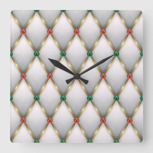 Elegante Weihnachtswanduhr – Festliche Winterzeit Quadratische Wanduhr