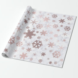 Elegante Weihnachtszeit-Rose Gold Schneeflocken &  Geschenkpapier