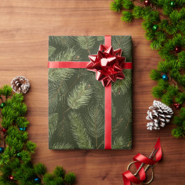 Elegante Weihnachtszweige auf schwarz Geschenkpapier