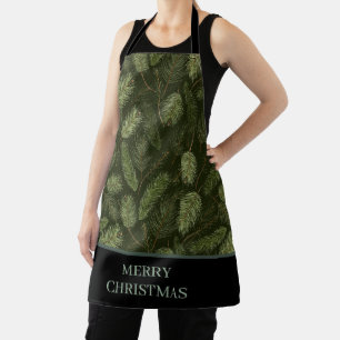 Elegante Weihnachtszweige auf schwarz Schürze