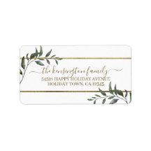 Elegante Weihnachtszweige Goldene Foil Holiday