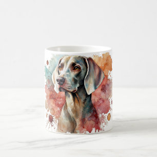 Elegante Weimaraner Wasserfarben Tasse