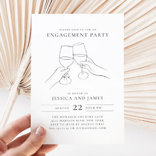 Elegante Wein-Engagement-Party Einladung