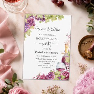 Elegante Wein- und Dinner-Housewarming-Party Einladung