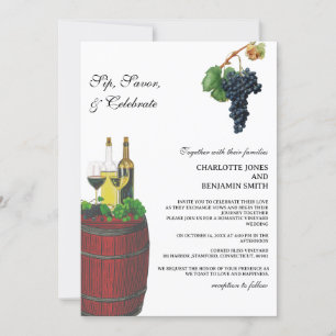 Elegante Weinberg-Hochzeit im Weingut Einladung