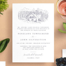 Elegante Weinberg-Illustration Formale Hochzeit