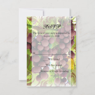 Elegante Weinreben Lila Trauben Hochzeit Kleine RS RSVP Karte