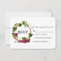 Elegante Weinreben-Wasserfarben-Kranz-Hochzeit