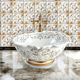 Elegante Weiß- und Goldfolie Tapete