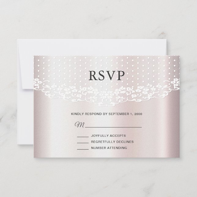 Elegante weiße, bläserne RSVP-Karte RSVP Karte (Vorderseite)