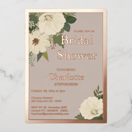 Elegante weiße Blume Brautparty neutral und Folieneinladung