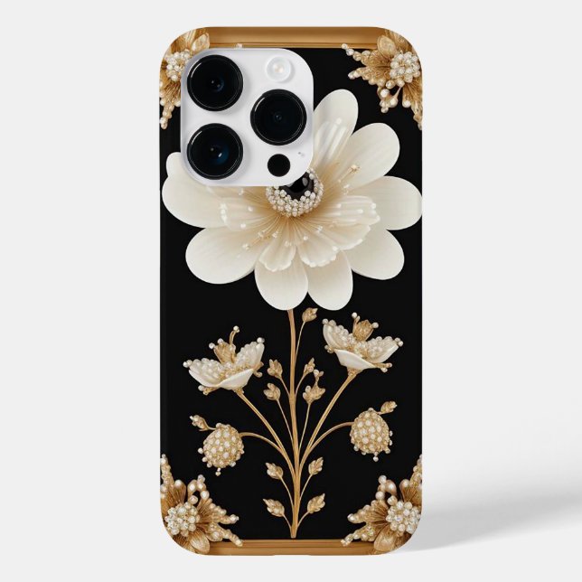 Elegante weiße Blume Case-Mate iPhone Hülle (Rückseite)