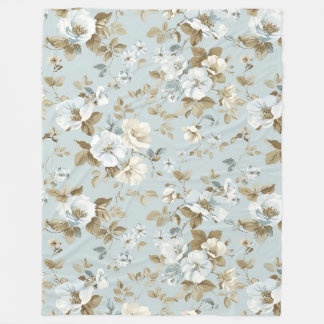 Elegante weiße Blume Fleecedecke