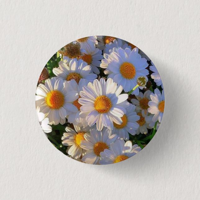 Elegante weiße Blumenbrosche Button (Vorderseite)