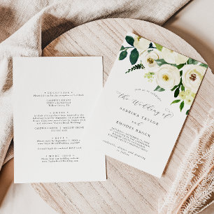 Elegante weiße Blüte, Hochzeit von Einladung