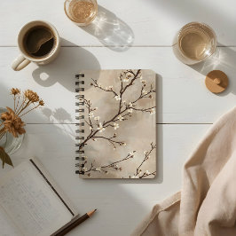 Elegante weiße Blüte Minimaler Zweig Notizbuch