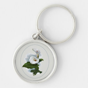 Elegante weiße Calla-Lilien Schlüsselanhänger