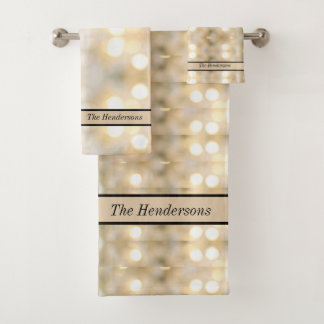 Elegante weiße Creme aus weißem Licht Chic Moderne Badhandtuch Set