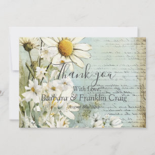 Elegante Weiße Daisy Hochzeit Danke
