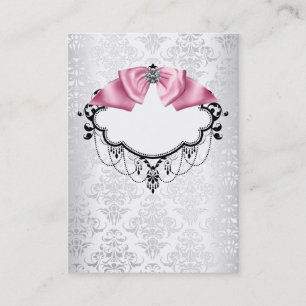Elegante weiße Damast-Visitenkarte-Schablone Visitenkarte