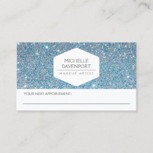ELEGANTE WEISSE EMBLEM BLUE GLITZER ERNENNUNGskart Terminkarte