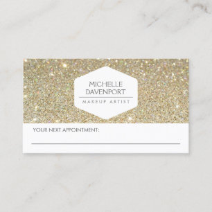 ELEGANTE WEISSE EMBLEM GOLD GLITZER ERNENNKARTE TERMINKARTE