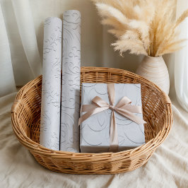 Elegante weiße Extravagante Blumenbridal Hochzeit Geschenkpapier Set