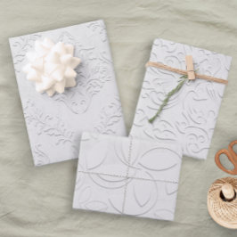 Elegante weiße Extravagante Blumenbridal Hochzeit Geschenkpapier Set