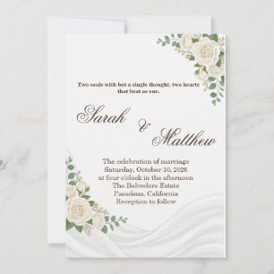 Elegante weiße florale islamische Hochzeitseinladu Einladung