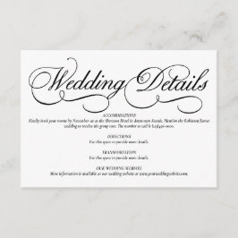 Elegante weiße formale Hochzeitskarte Begleitkarte