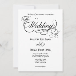 Elegante weiße formelle Hochzeitseinladung Einladung