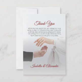 Elegante weiße Foto-Hochzeits-Dankeskarten-Ringe Einladung