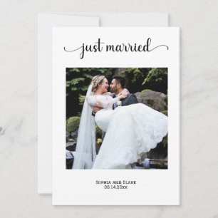 Elegante weiße Foto-Hochzeitsanzeige Einladung