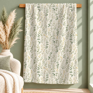 Elegante weiße Gänseblümchen-Wildblumen Cottagecor Sherpadecke