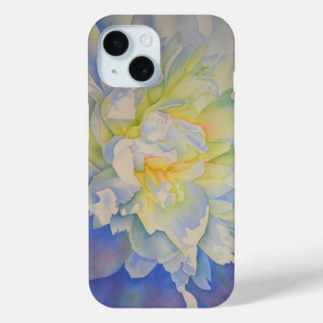 Elegante, weiße, gelbe Perle mit blühender Wasserf Case-Mate iPhone Hülle (Rückseite)