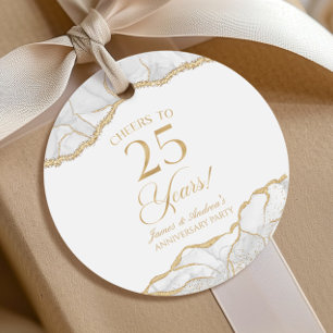 Elegante Weiße Gold-Achat 25. Jubiläumsfeier Geschenkanhänger