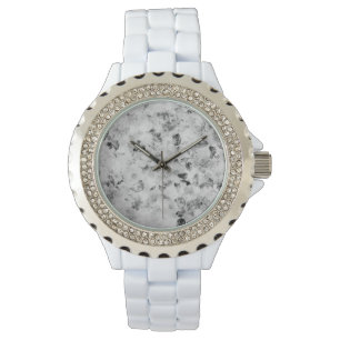 Elegante weiße graue Rosen Blumen vintage Armbanduhr