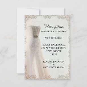 Elegante weiße Hochzeitsfeier, Hochzeitskleid Einladung