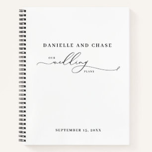 Elegante weiße Hochzeitspläne Notizbuch