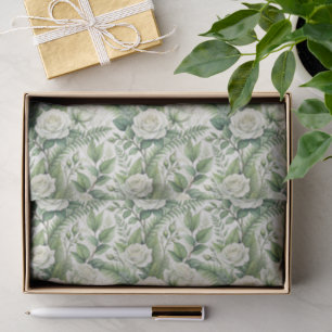 Elegante weiße Hochzeitsrosen im Vintage-Stil Seidenpapier