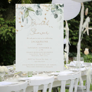 Elegante weiße Hortensien-Sage-Brautparty Einladung