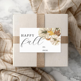 Elegante weiße Kürbisse Happy Fall Geschenk Rechteckiger Aufkleber