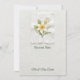 Elegante weiße Lilie Botanische Hochzeits-Dankeska Einladung