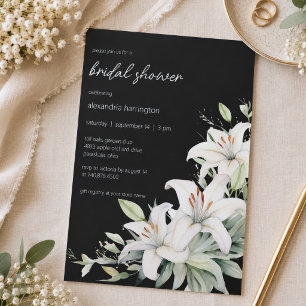 Elegante weiße Lilien Brautparty Einladung