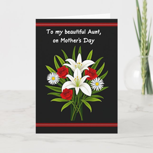 Elegante Weiße Lilien Mutter Karte (Vorderseite)