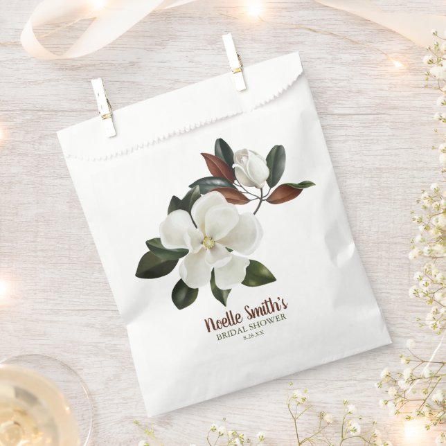 Elegante weiße Magnolia-Blume, Brautparty Geschenktütchen (Ausgeschnitten)