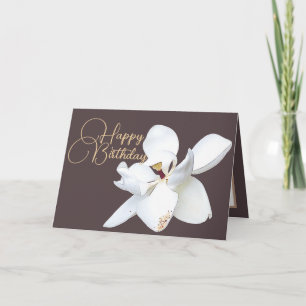 Elegante weiße Magnolie Botanische farbenfrohe Geb Karte