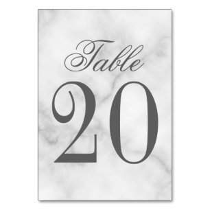Elegante weiße Marmor-Hochzeitstisch-Nummer Tischnummer