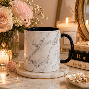 Elegante weiße Marmor-Muster-Tasse Tasse