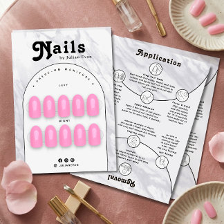 Elegante weiße Marmor-Nagelverpackungs-Anzeigekart Dankeskarte